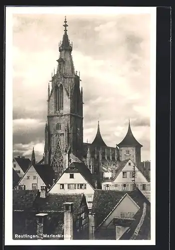 AK Reutlingen, Blick auf Marienkirche