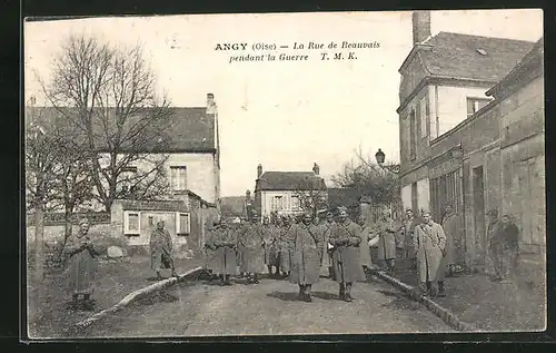 AK Angy, la Rue de Beauvais pendant la Guerre
