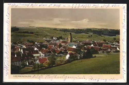 AK Obergünzburg, Gesamtansicht der Ortschaft