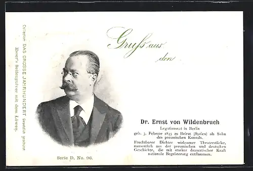 AK Dr. Ernst von Wildenbruch, Legationsrat in Berlin