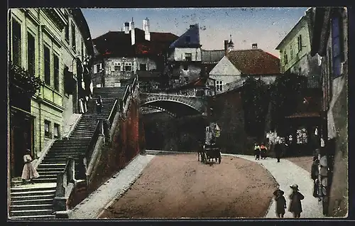 AK Hermannstadt, Burgerstiege und Liegenbrücke