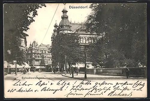 AK Düsseldorf, Strassenbahn in der Schadowstrasse