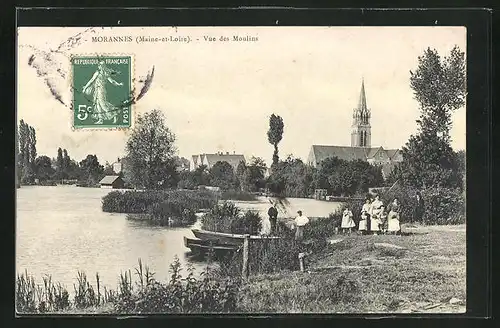 AK Morannes, Vue des Moulins