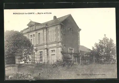 AK Monceaux-le-Comte, Mairie et Ecole