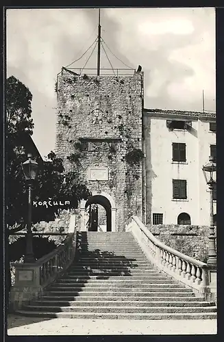 AK Korcula, Blick auf Turmeingang