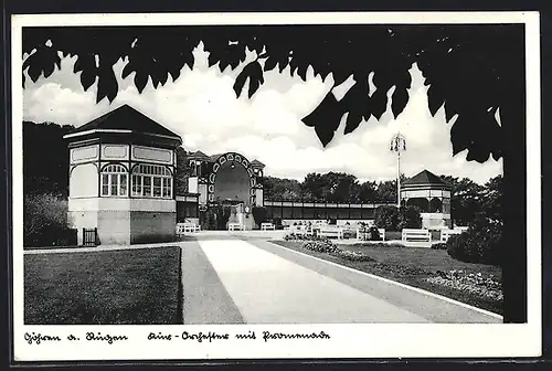 AK Göhren a. Rügen, Kur-Orchester mit Promenade