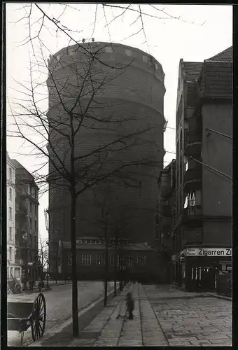 Fotografie Luftaufsicht Flughafen Hamburg, Ansicht Hamburg, Marckmannstrasse mit Gasometer & Tabakwarenladen