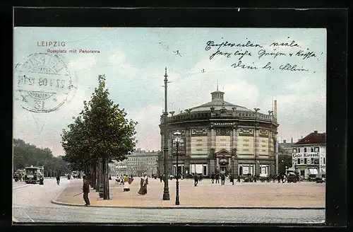 AK Leipzig, Rossplatz mit Panorama