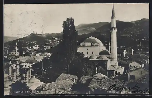 AK Sarajevo, Begova, Moschee mit Minarett