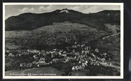 AK Laufen a. d. Eyach, Ortsansicht mit Schalksburg