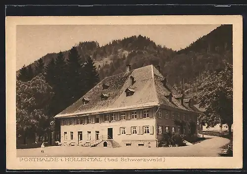 AK Posthalde i. Höllental, Blick auf amtliches Gebäude