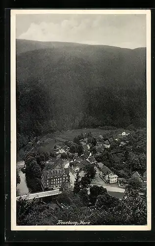 AK Treseburg /Harz, Blick auf den Ort im Bodetal