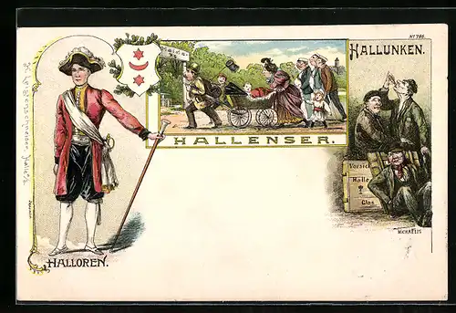 Künstler-AK Bruno Bürger & Ottillie Nr. 796: Hallenser, Hallunken, Halloren