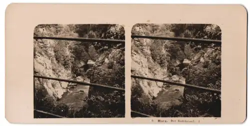 Stereo-Fotografie Neue Photogr. Gesellschaft, Berlin-Steglitz, Ansicht Bodekessel im Harz