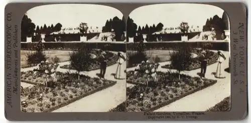 Stereo-Fotografie American Stereoscopic Co., New York, Ansicht Versailles, Palastgarten