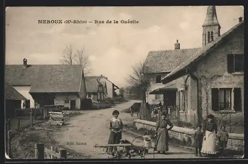 AK Meroux, Rue de la Guérite, Strassenpartie