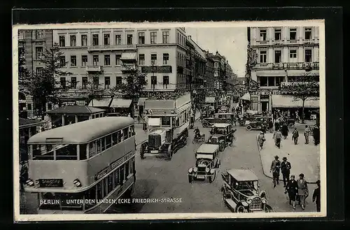 AK Berlin, Unter den Linden, Ecke Friedrichstrasse