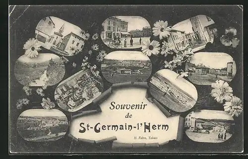 AK St-Germain-l'Herm, Vue Générale, Ortsansicht, Panorama, Strassenpartie