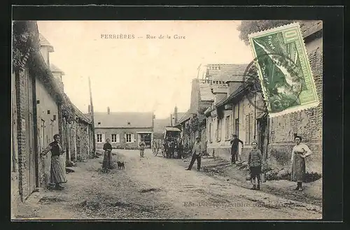 AK Ferrières, Rue de la Gare, Strassenpartie