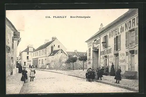 AK Plailly, Hotel du Nord, Rue Principale