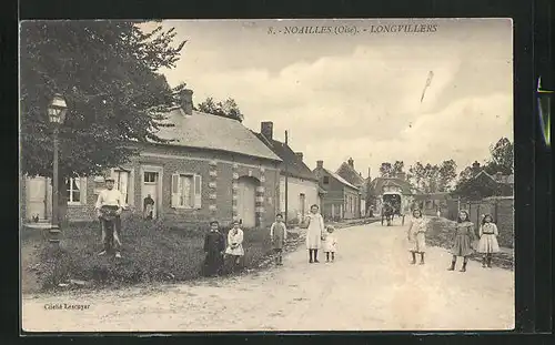 AK Noailles-Longvillers, Kinder auf der Strasse