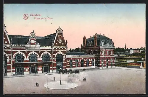 AK Cambrai, Place de la Gare