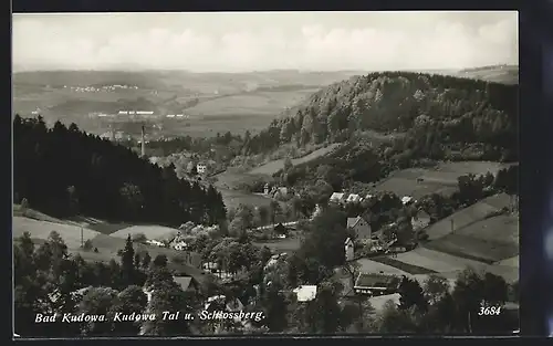 AK Bad Kudowa, Blick auf Tal u. Schlossberg