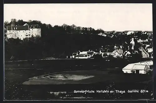 AK Karlstein a. Thaya, Ortsansicht mit Burg