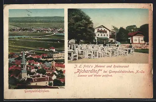 AK Gumpoldskirchen, Gasthaus & Meierei Richhardhof, Gesamtansicht