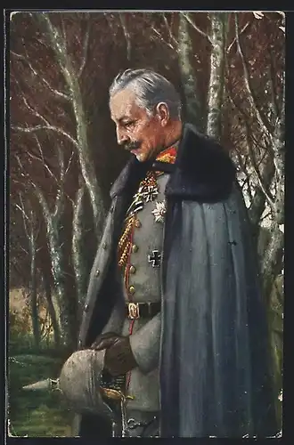 AK Kaiser Wilhelm II. im Felde beim Gebet