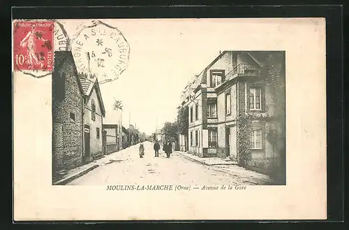 AK Moulins-la-Marche, Avenue de la Gare