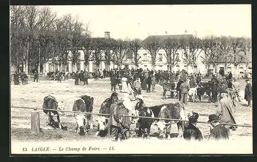 AK Laigle, Le Champ de Foire, Viehmarkt