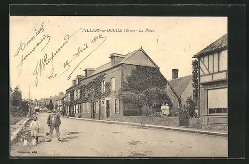 AK Villers-en-Ouche, La Place, Strassenansicht