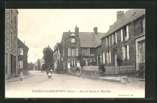 AK Passais-la-Conception, Arrivée Route de Mantilly