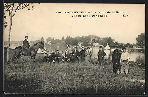 AK Argenteuil, Les bords de la Seine vue prise du Pont Neuf