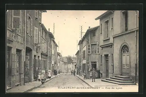 AK St-Laurent-de-Chamousset, Rue de Lyon, Strassenansicht