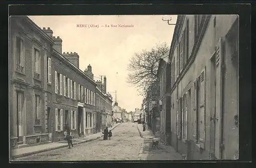 AK Méru, la Rue Nationale