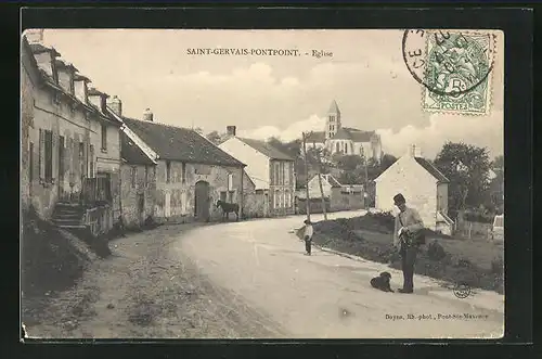 AK Saint-Gervais-Pontpoint, Une Rue avec vue sur l`Eglise