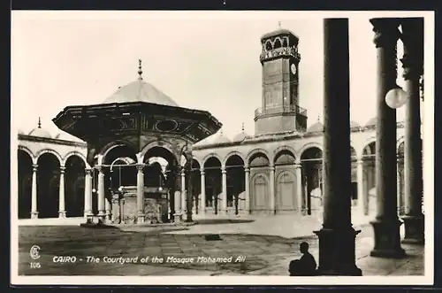 AK Cairo, the Courtyard of the Mosque Mohamed Ali