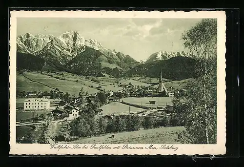 AK Wallfahrt-Alm bei Saalfelden, Ortspartie mit Steinernem Meer