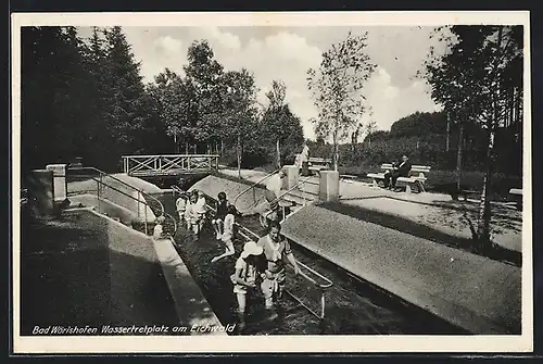 AK Bad Wörishofen, Wassertretplatz am Eichwald, Badekultur