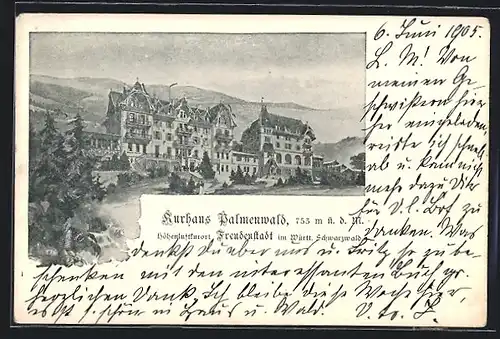 AK Freudenstadt, Kurhotel Palmenwald, Hausansicht