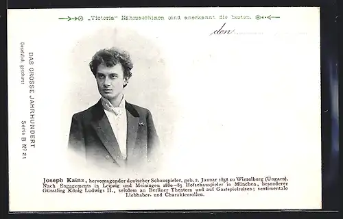 AK Schauspieler Joseph Kainz im Anzug