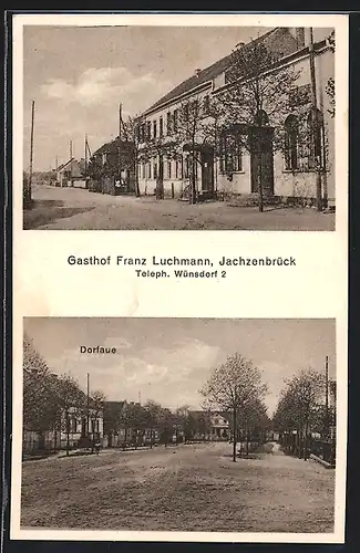AK Jachzenbrück, Gasthof Franz Luchmann, Dorfaue