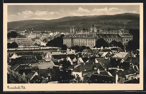 AK Eisenstadt, Stadtansicht mit Schloss aus der Vogelschau