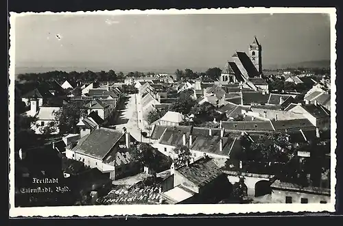 AK Eisenstadt, Strassenpartie und Stadtansicht aus der Vogelschau