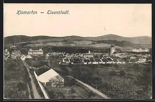 AK Eisenstadt-Kismarton, Teilansicht mit Kirche