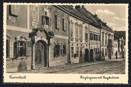 AK Eisenstadt, Strasse Haydngasse mit Haydnhaus