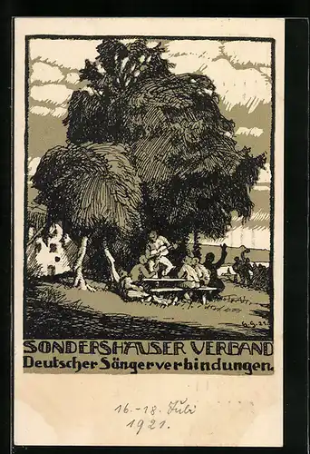 Künstler-AK Sondershausen, Sonderhäuser Verband Deutscher Sängerverbindungen