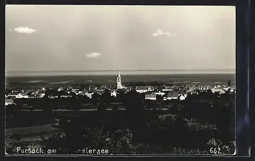 AK Purbach am Neusiedlersee, Teilansicht mit Kirche